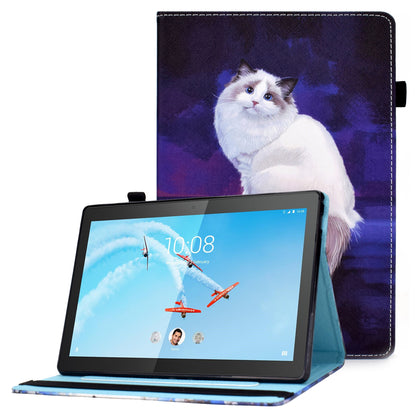 Full Body Protective Pattern Printing Elastic Band Stand Back Cover for Lenovo Tab M10 TB-X605F / Tab M10 HD TB-X505