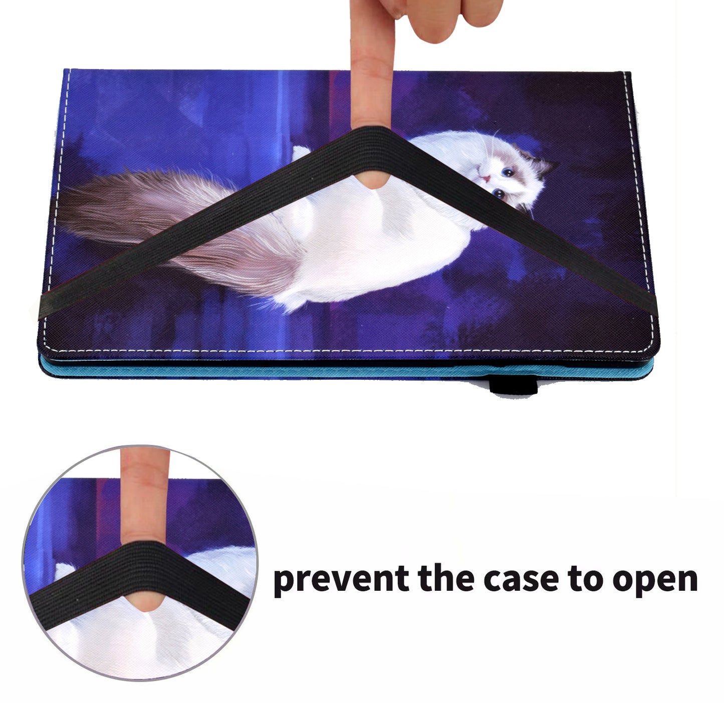 Full Body Protective Pattern Printing Elastic Band Stand Back Cover for Lenovo Tab M10 TB-X605F / Tab M10 HD TB-X505