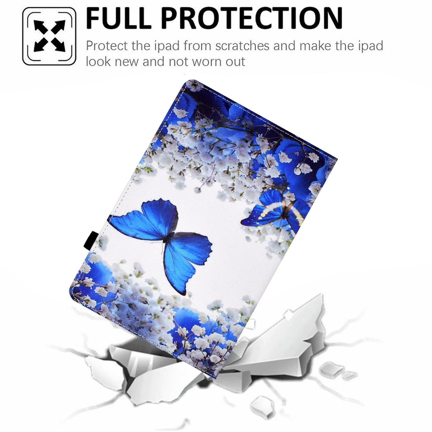 Full Body Protective Pattern Printing Elastic Band Stand Back Cover for Lenovo Tab M10 TB-X605F / Tab M10 HD TB-X505