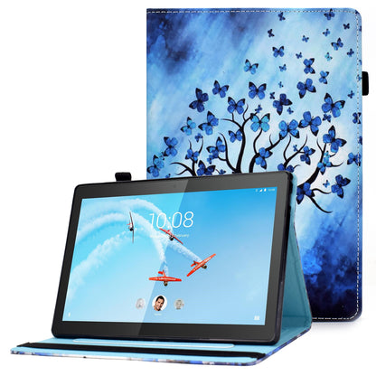 Full Body Protective Pattern Printing Elastic Band Stand Back Cover for Lenovo Tab M10 TB-X605F / Tab M10 HD TB-X505