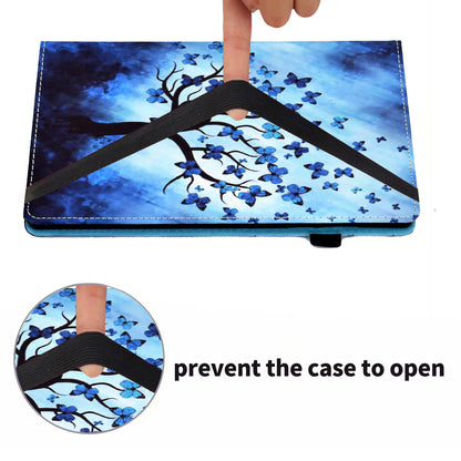 Full Body Protective Pattern Printing Elastic Band Stand Back Cover for Lenovo Tab M10 TB-X605F / Tab M10 HD TB-X505