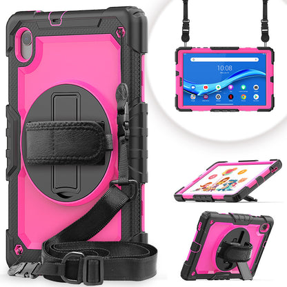 PC + Silicone + PET Front Film Tablet Combo Shell with Kickstand and Shoulder Strap for Lenovo Tab M10 HD Gen 2 TB-306X(F)