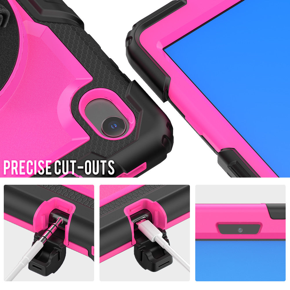 PC + Silicone + PET Front Film Tablet Combo Shell with Kickstand and Shoulder Strap for Lenovo Tab M10 HD Gen 2 TB-306X(F)