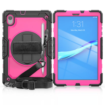 PC + Silicone + PET Front Film Tablet Combo Shell with Kickstand and Shoulder Strap for Lenovo Tab M10 HD Gen 2 TB-306X(F)