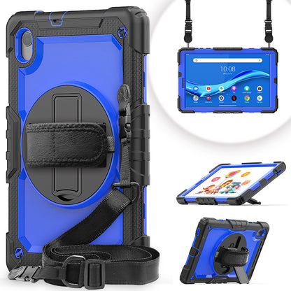 PC + Silicone + PET Front Film Tablet Combo Shell with Kickstand and Shoulder Strap for Lenovo Tab M10 HD Gen 2 TB-306X(F)