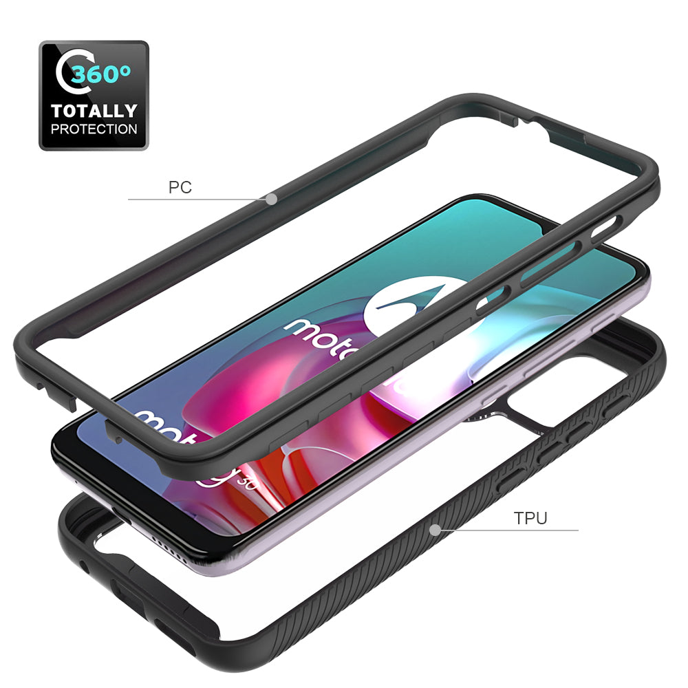 Well-Protected TPU + PC Hybrid Case Protective Cover for Motorola Moto G30