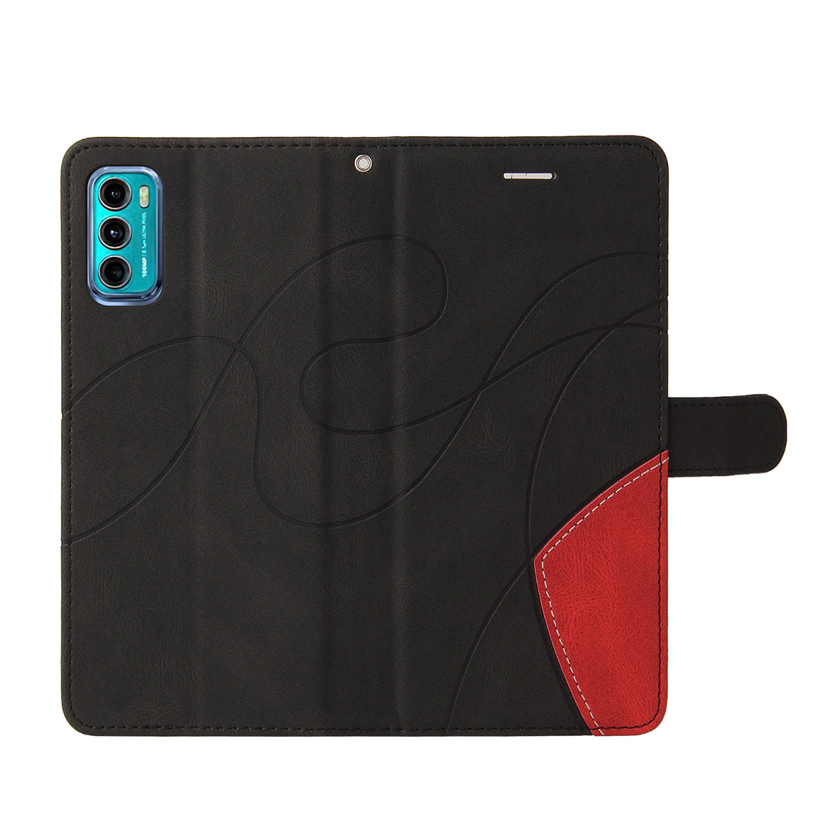 KT Leather Series-1 Stylish Bi-colour Splicing PU Leather Stand Case Wallet Phone Shell for Motorola Moto G60 / Moto G40 Fusion