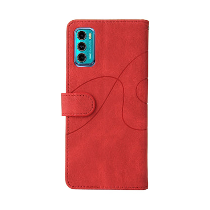 KT Leather Series-1 Stylish Bi-colour Splicing PU Leather Stand Case Wallet Phone Shell for Motorola Moto G60 / Moto G40 Fusion