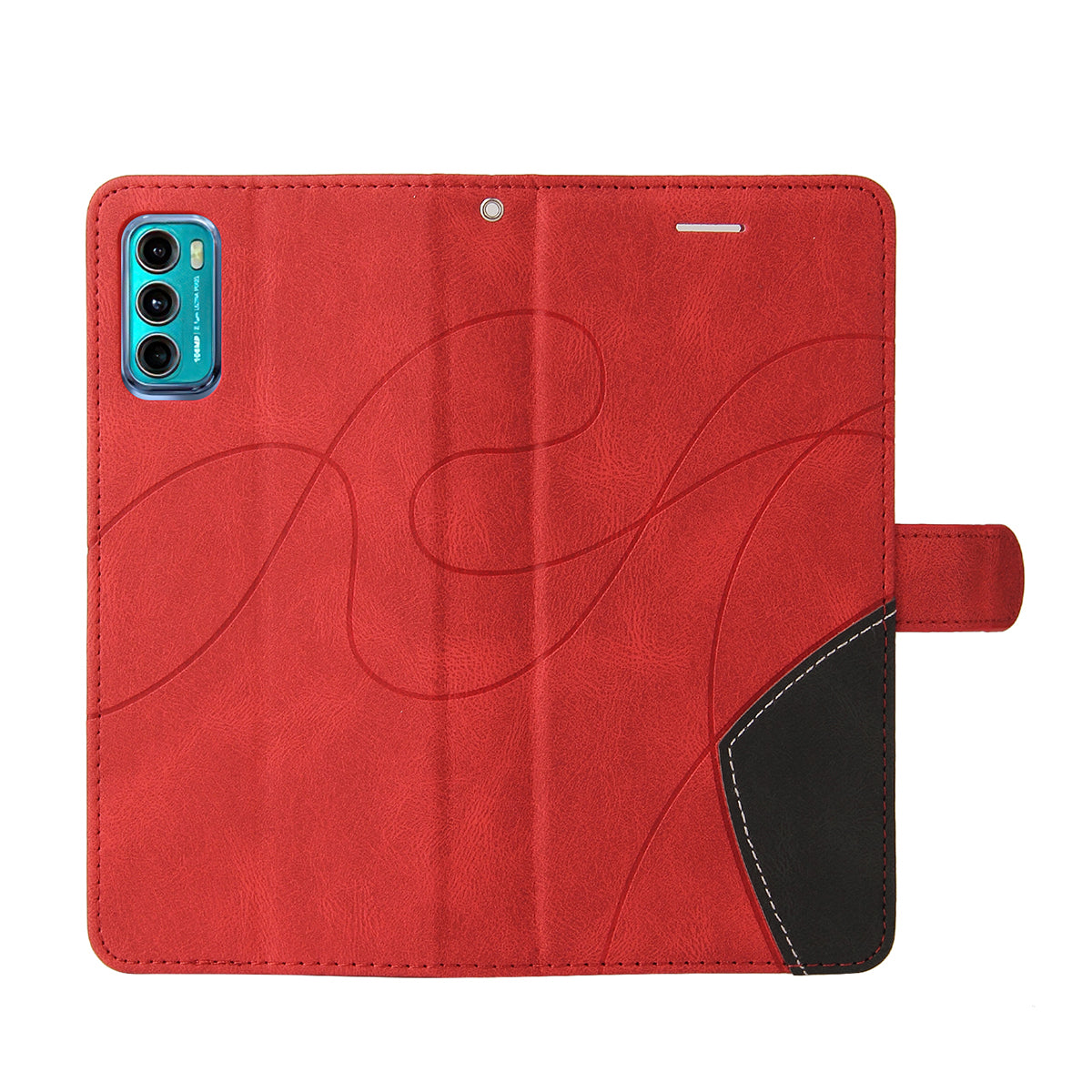 KT Leather Series-1 Stylish Bi-colour Splicing PU Leather Stand Case Wallet Phone Shell for Motorola Moto G60 / Moto G40 Fusion