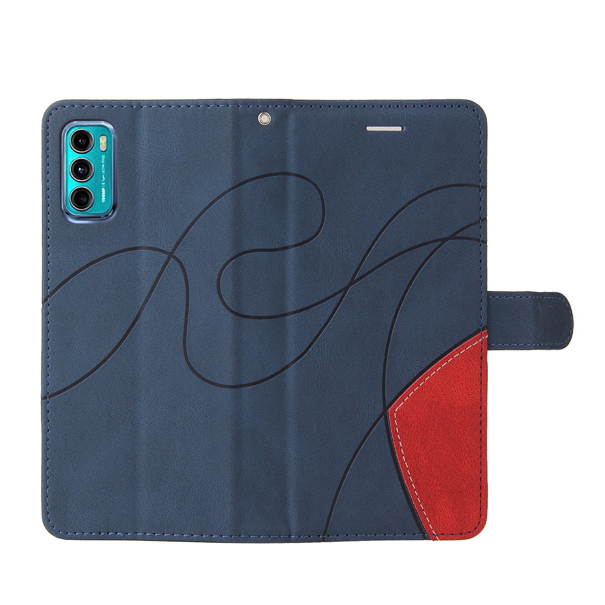 KT Leather Series-1 Stylish Bi-colour Splicing PU Leather Stand Case Wallet Phone Shell for Motorola Moto G60 / Moto G40 Fusion