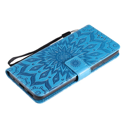 Stylish KT Imprinting Flower Series-1 Flower Pattern PU Leather Full Protection Wallet Phone Stand Cover for Motorola Moto G60 / Moto G40 Fusion