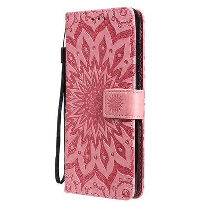 Stylish KT Imprinting Flower Series-1 Flower Pattern PU Leather Full Protection Wallet Phone Stand Cover for Motorola Moto G60 / Moto G40 Fusion