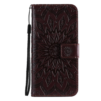 Stylish KT Imprinting Flower Series-1 Flower Pattern PU Leather Full Protection Wallet Phone Stand Cover for Motorola Moto G60 / Moto G40 Fusion