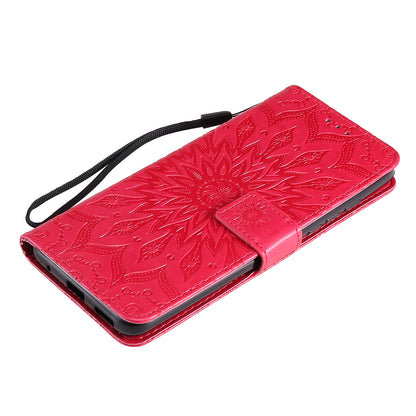 Stylish KT Imprinting Flower Series-1 Flower Pattern PU Leather Full Protection Wallet Phone Stand Cover for Motorola Moto G60 / Moto G40 Fusion