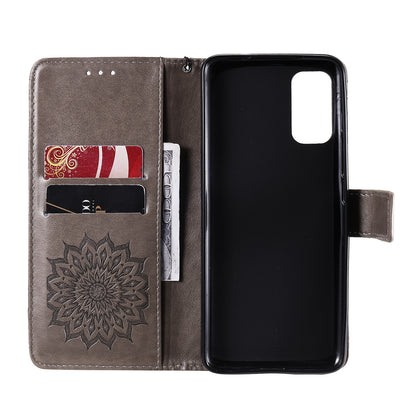 Stylish KT Imprinting Flower Series-1 Flower Pattern PU Leather Full Protection Wallet Phone Stand Cover for Motorola Moto G60 / Moto G40 Fusion