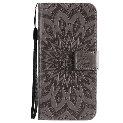 Stylish KT Imprinting Flower Series-1 Flower Pattern PU Leather Full Protection Wallet Phone Stand Cover for Motorola Moto G60 / Moto G40 Fusion