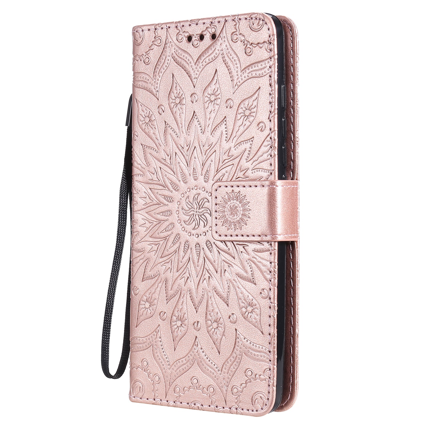 Stylish KT Imprinting Flower Series-1 Flower Pattern PU Leather Full Protection Wallet Phone Stand Cover for Motorola Moto G60 / Moto G40 Fusion