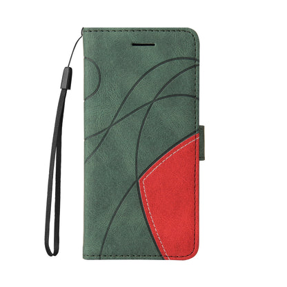 KT Leather Series-1 Splicing Magnetic Clasp Design for Motorola Moto G50, PU Leather Flip Folio Stand Cover with Wrist Strap