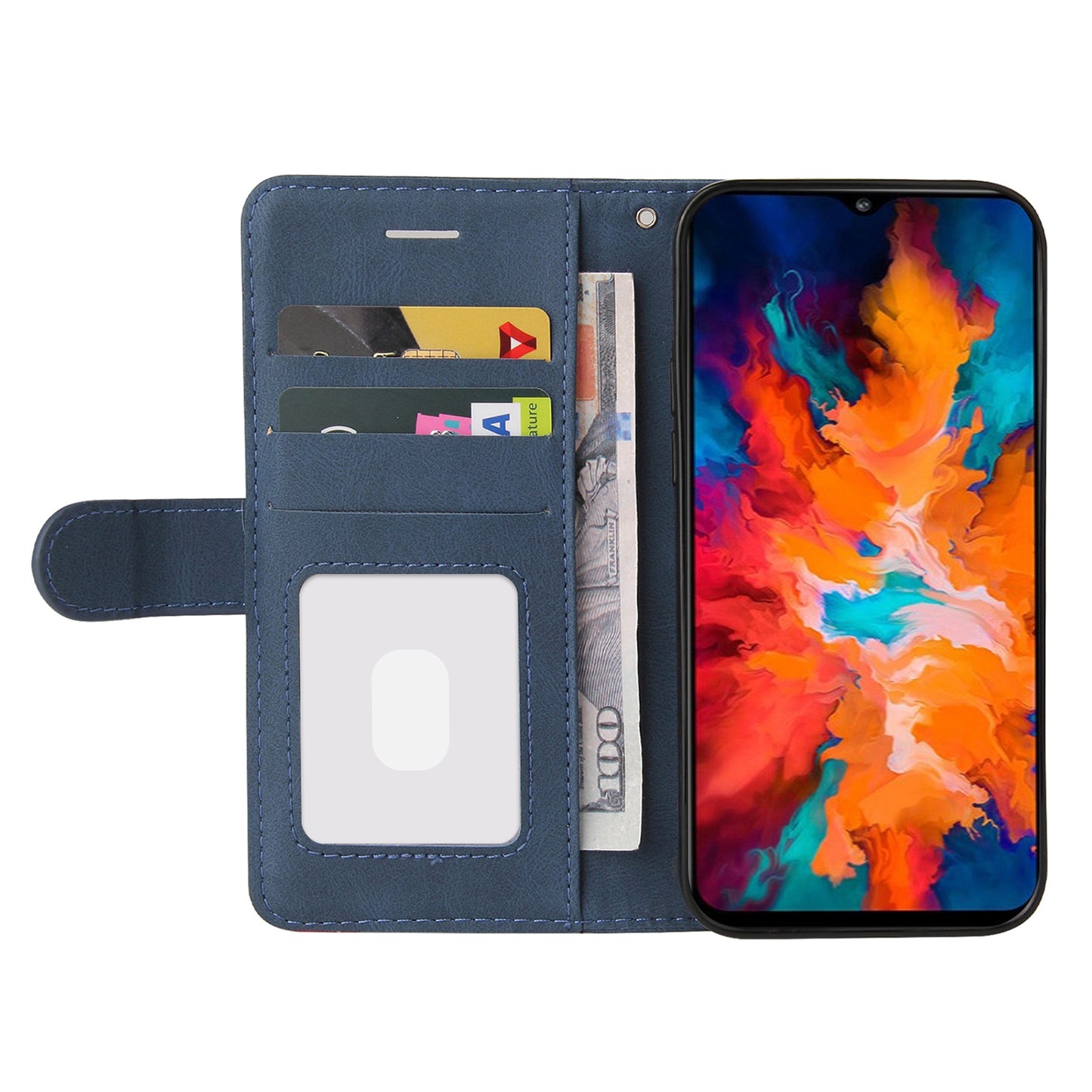 KT Leather Series-1 Splicing Magnetic Clasp Design for Motorola Moto G50, PU Leather Flip Folio Stand Cover with Wrist Strap