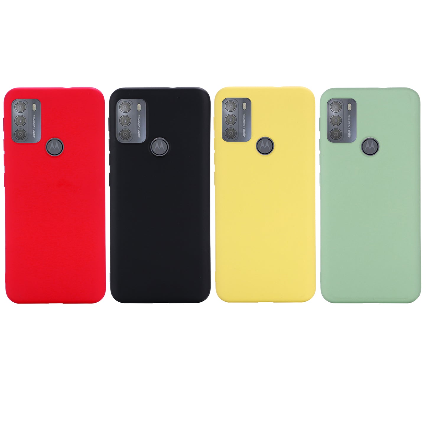 Multiple Color Liquid Silicone Phone Protective Shell with Strap for Motorola Moto G50