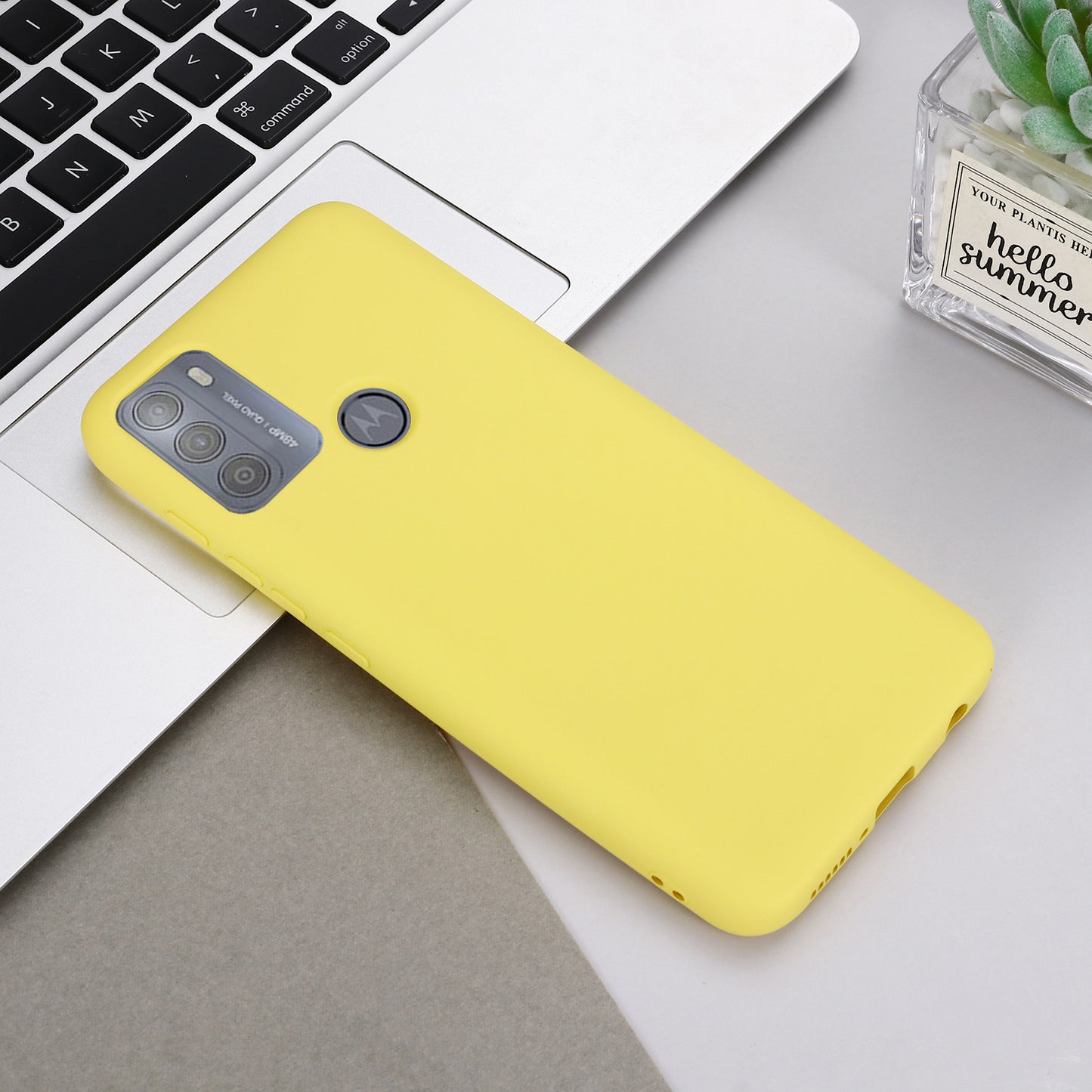 Multiple Color Liquid Silicone Phone Protective Shell with Strap for Motorola Moto G50