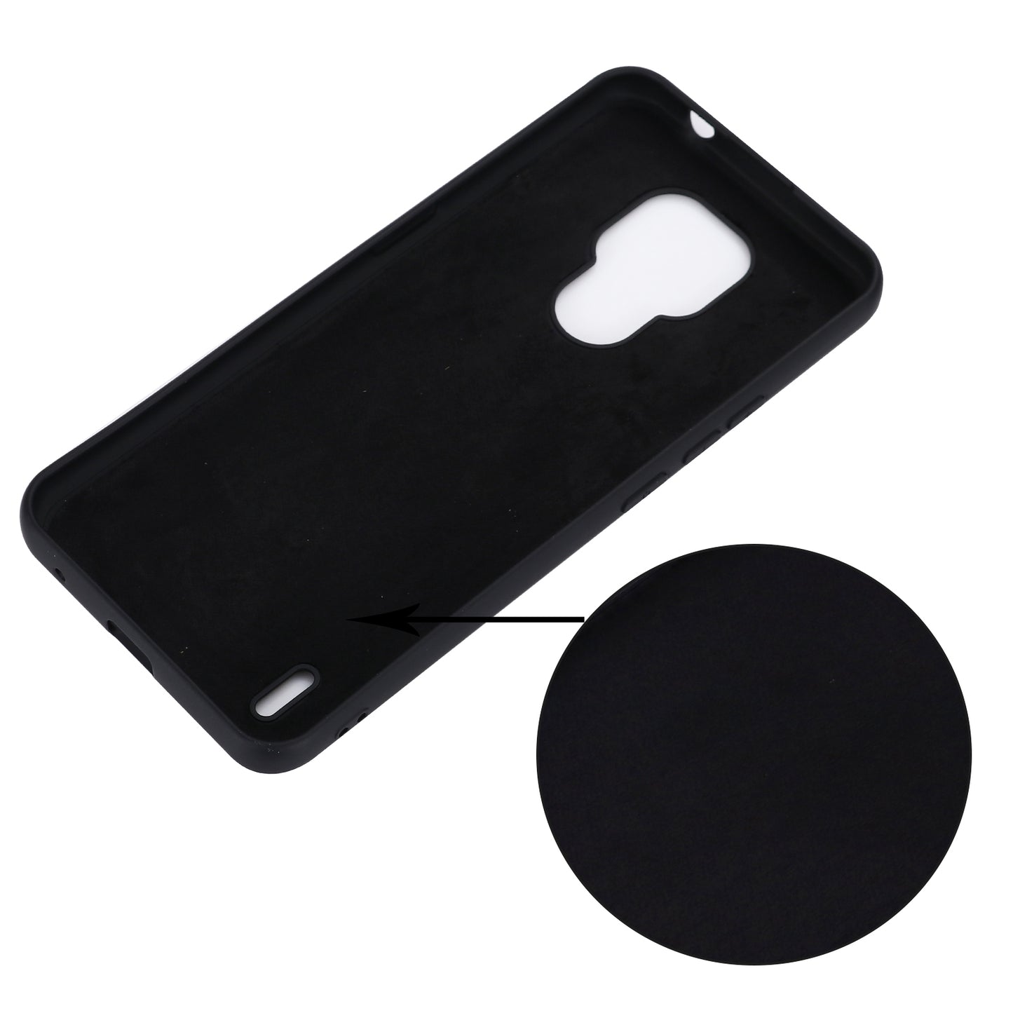 Plain Liquid Silicone Phone Protective Case + Handy Strap for Motorola Moto E7 2020