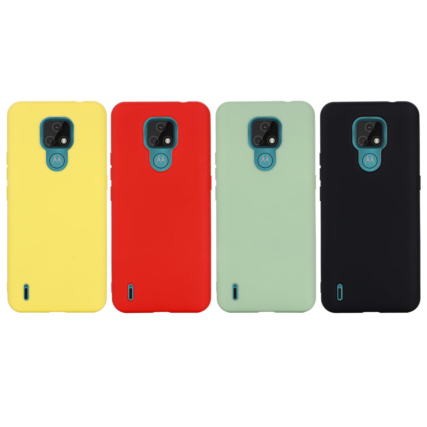 Plain Liquid Silicone Phone Protective Case + Handy Strap for Motorola Moto E7 2020