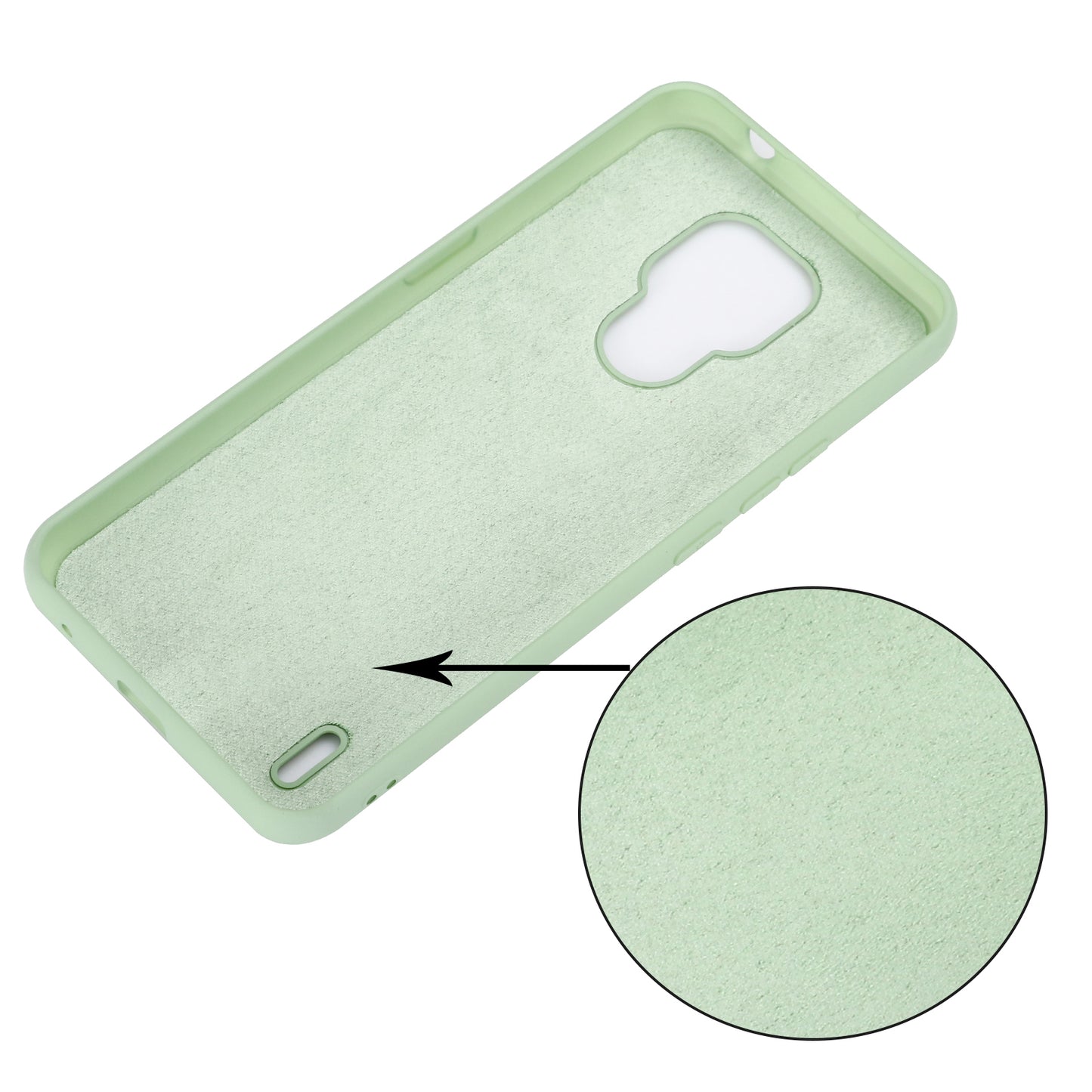 Plain Liquid Silicone Phone Protective Case + Handy Strap for Motorola Moto E7 2020