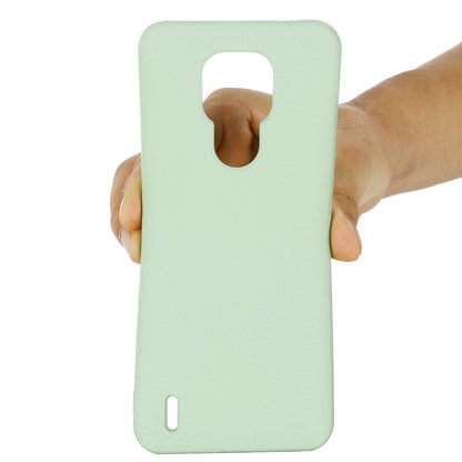 Plain Liquid Silicone Phone Protective Case + Handy Strap for Motorola Moto E7 2020