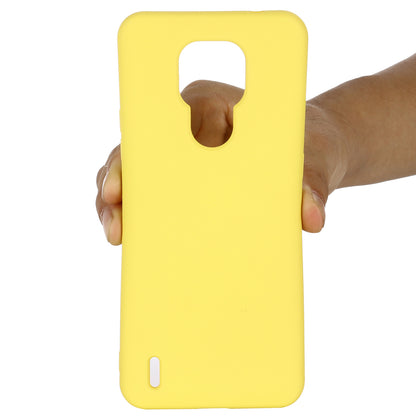 Plain Liquid Silicone Phone Protective Case + Handy Strap for Motorola Moto E7 2020