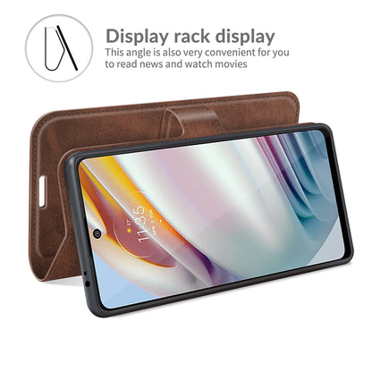 Folio Flip Leather Mobile Phone Wallet Stand Cover Case for Motorola Moto G60/G40 Fusion