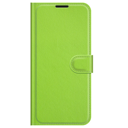 Folio Flip Wallet Design Litchi Skin Leather Case Mobile Phone Stand Cover for Motorola Moto G60/G40 Fusion