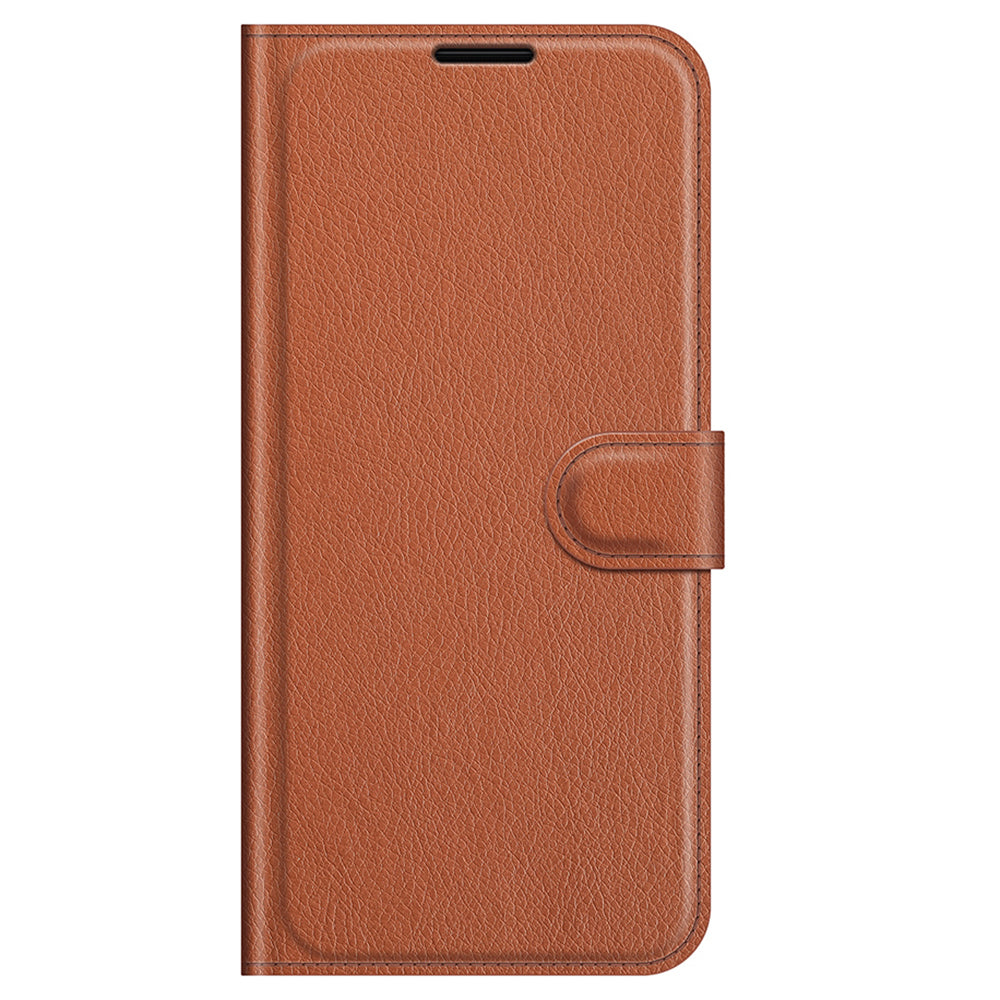 Folio Flip Wallet Design Litchi Skin Leather Case Mobile Phone Stand Cover for Motorola Moto G60/G40 Fusion