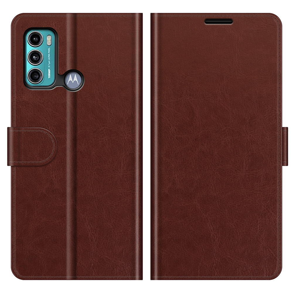 Full Protection Crazy Horse Texture Leather Case with Wallet Stand for Motorola Moto G60/G40 Fusion