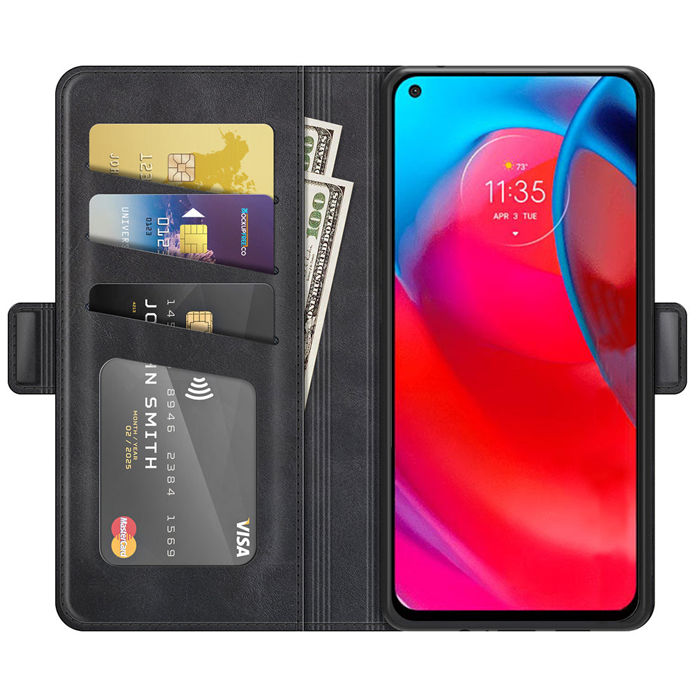 Folio Flip Magnetic Closure PU Leather Phone Wallet Stand Case Shell for Motorola Moto G Stylus 5G (2021)