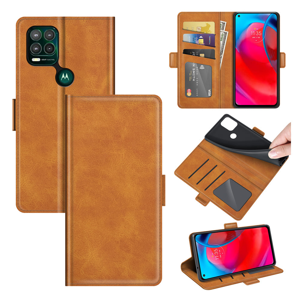 Folio Flip Magnetic Closure PU Leather Phone Wallet Stand Case Shell for Motorola Moto G Stylus 5G (2021)