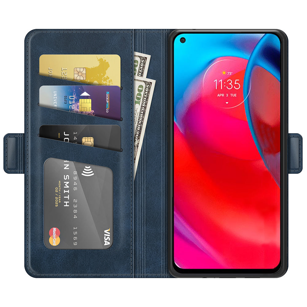 Folio Flip Magnetic Closure PU Leather Phone Wallet Stand Case Shell for Motorola Moto G Stylus 5G (2021)