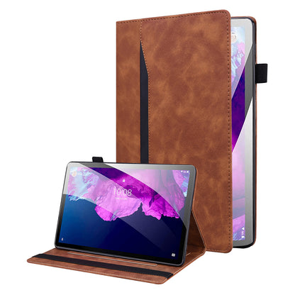 Business Style Front Pocket Design PU Leather Wallet Stand Tablet Cover Case for Lenovo Tab P11 TB-J606F / Tab P11 5G