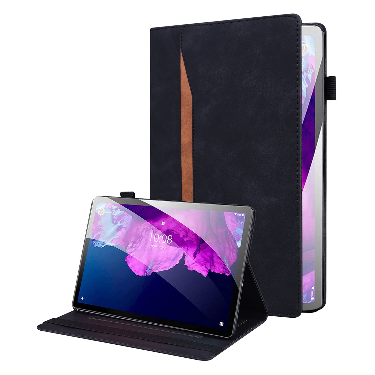 Business Style Front Pocket Design PU Leather Wallet Stand Tablet Cover Case for Lenovo Tab P11 TB-J606F / Tab P11 5G