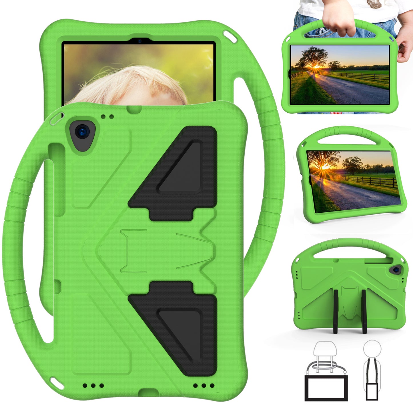 Kickstand Design Shockproof EVA Case with Portable Handle for Lenovo Tab K10 (2021) TB-X6C6F/TB-X6C6L/TB-X6C6X