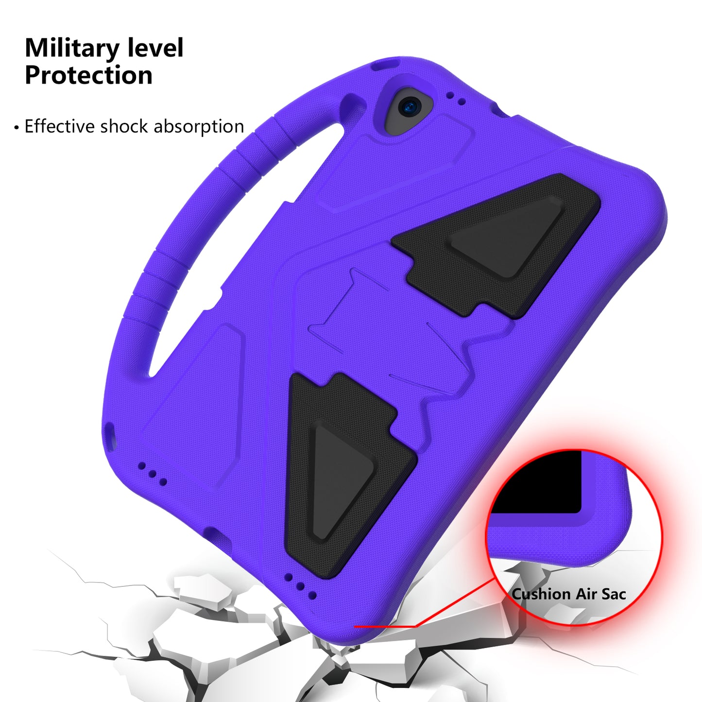 Kickstand Design Shockproof EVA Case with Portable Handle for Lenovo Tab K10 (2021) TB-X6C6F/TB-X6C6L/TB-X6C6X