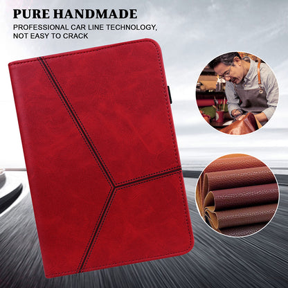 Drop-Resistant Plain Leather Tablet Stand Cover with Card Holder and Pen Strap for Lenovo Tab P11 TB-J606F / Tab P11 5G