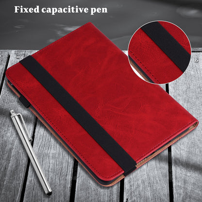 Drop-Resistant Plain Leather Tablet Stand Cover with Card Holder and Pen Strap for Lenovo Tab P11 TB-J606F / Tab P11 5G