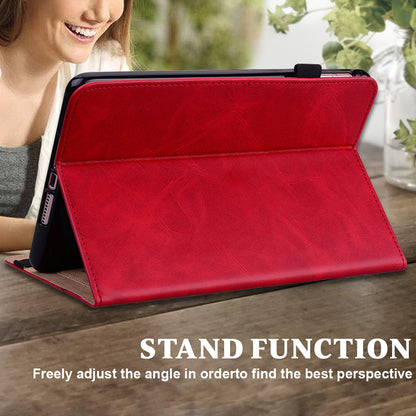 Drop-Resistant Plain Leather Tablet Stand Cover with Card Holder and Pen Strap for Lenovo Tab P11 TB-J606F / Tab P11 5G