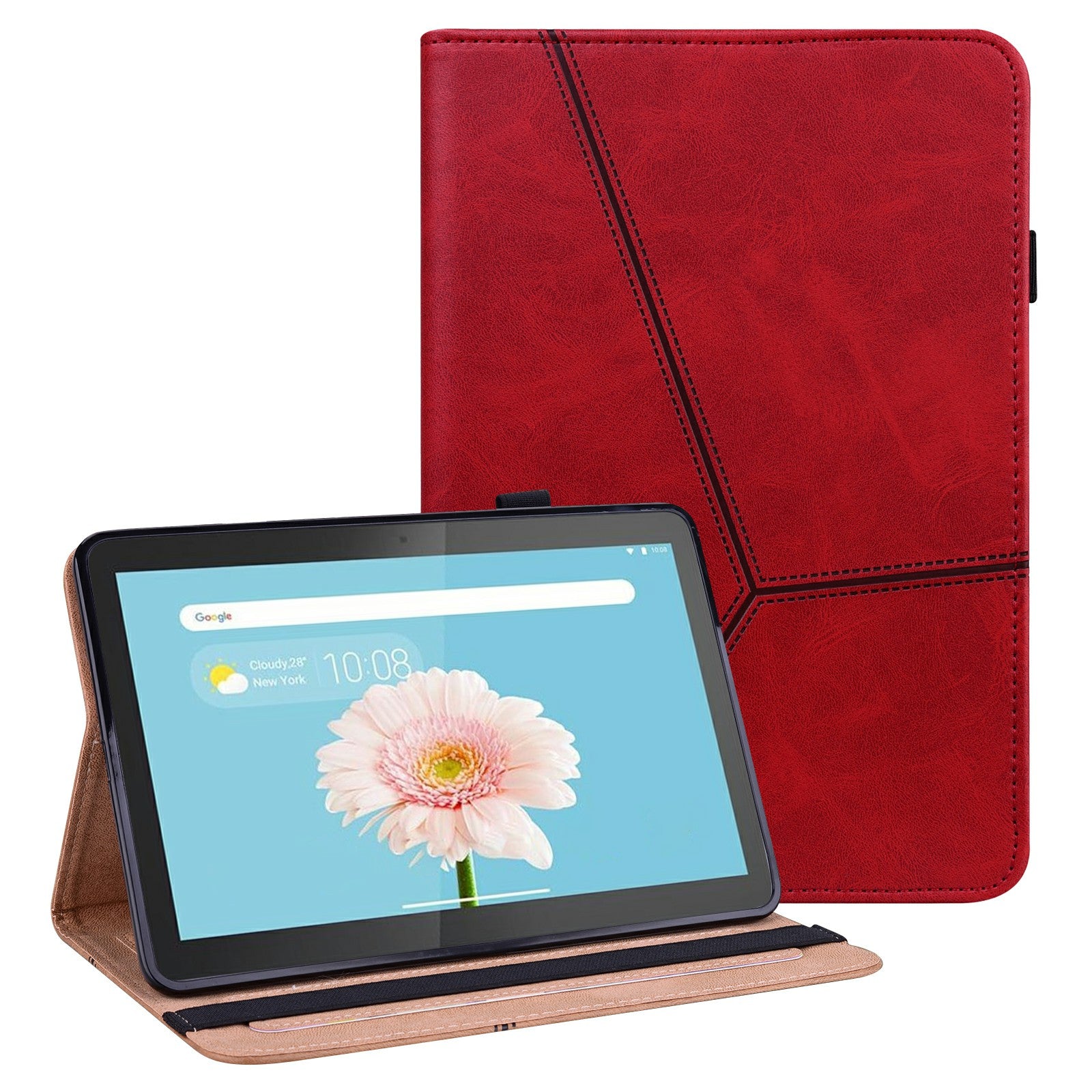 Multi-Color Drop-Resistant Leather Tablet Stand Cover with Card Holder for Lenovo Tab M10 TB-X505L/TB-X505F/TB-X605L/TB-X605F / P10 TB-X705F/TB-X705L