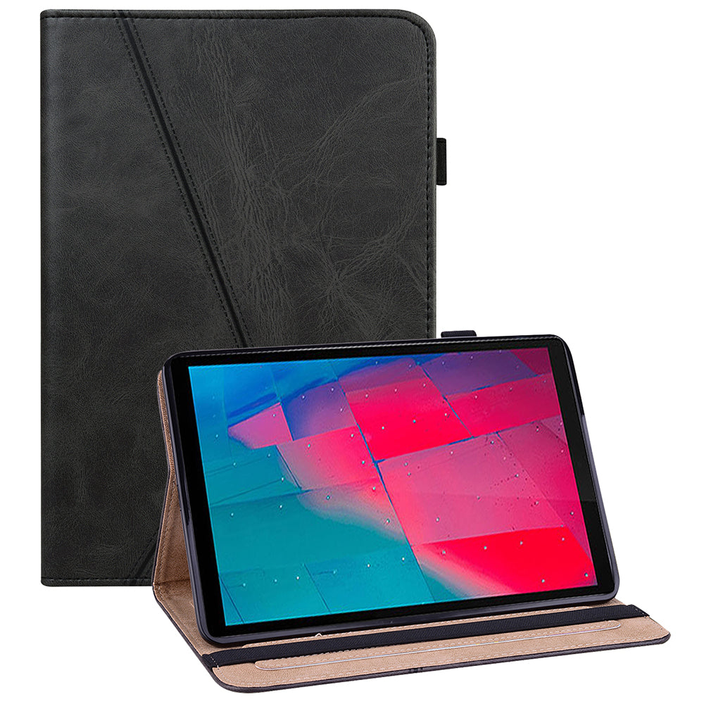 Plain Leather Tablet Cover with Card Holder and Foldable Stand for Lenovo Tab M10 HD Gen 2 X306X