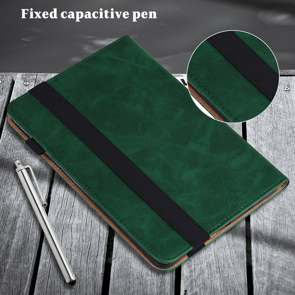 Plain Leather Tablet Cover with Card Holder and Foldable Stand for Lenovo Tab M10 HD Gen 2 X306X