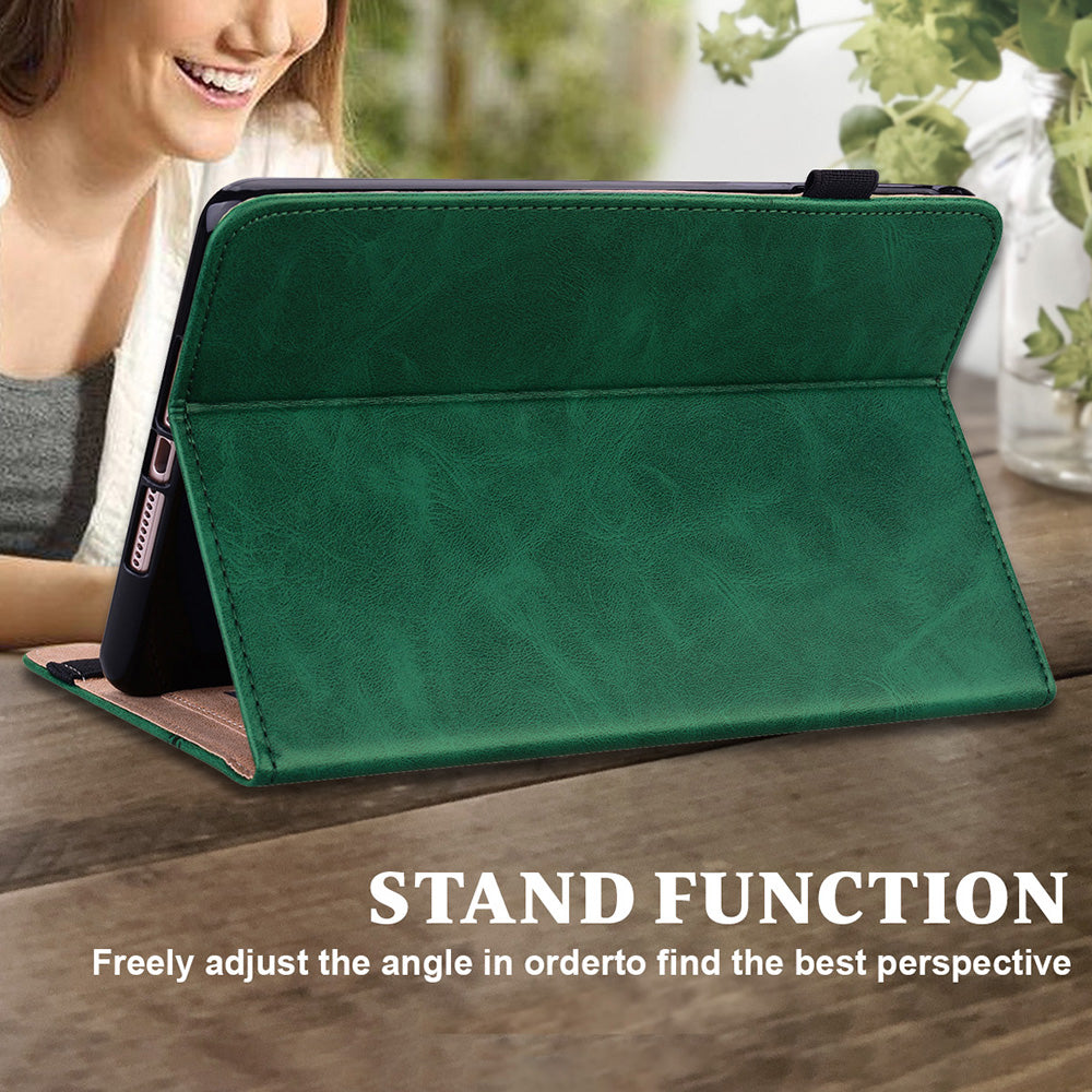 Plain Leather Tablet Cover with Card Holder and Foldable Stand for Lenovo Tab M10 HD Gen 2 X306X