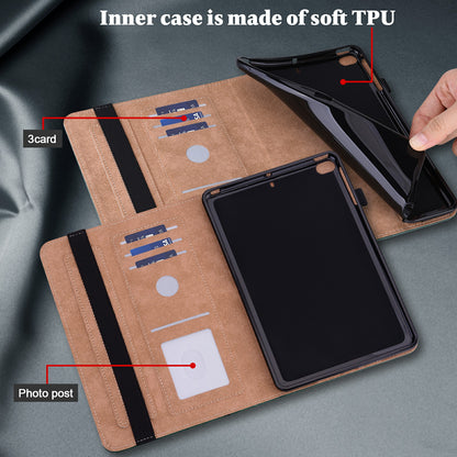 Anti-Scratch Plain Leather Tablet Stand Cover with Card Holder for Lenovo Tab M10 Plus/M10 FHD Plus TB-X606F/TB-606X