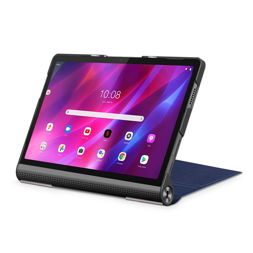 Plain PU Leather Good Shock-Absorption Tablet Cover with Kickstand for Lenovo Yoga Tab 11